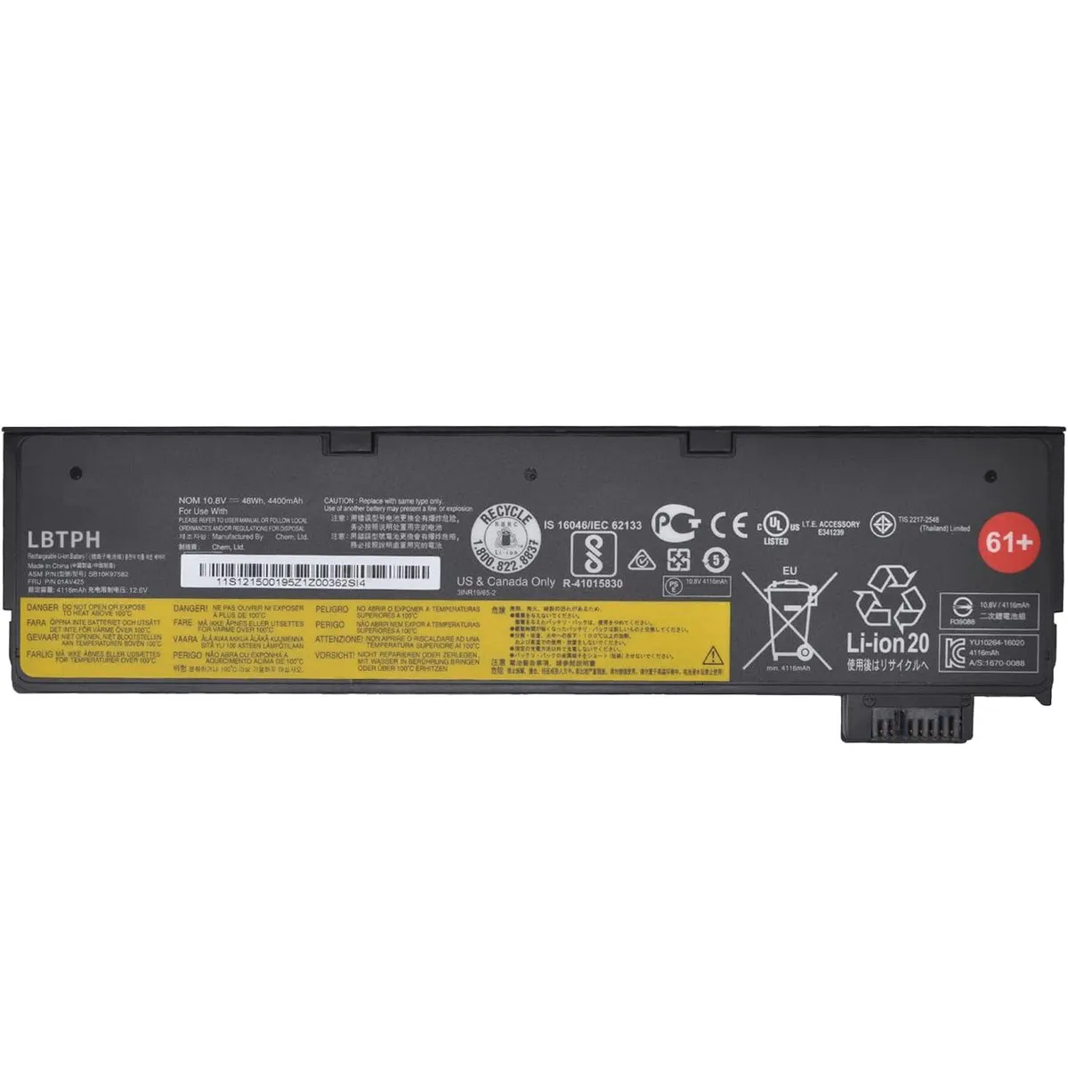 GENERICO - Bateria para Lenovo ThinkPad  T470, T570, T480, T580, P51S