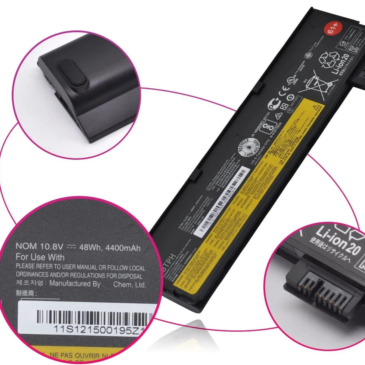 GENERICO - Bateria para Lenovo ThinkPad  T470, T570, T480, T580, P51S