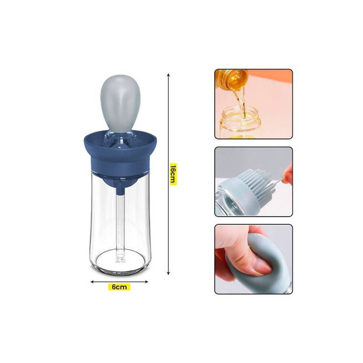 GENERICO - Botella de aceite con cepillo de silicona