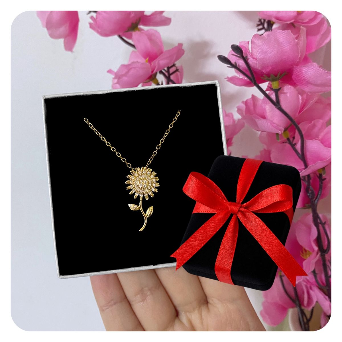 GENERICO - Collar Girasol Flor Amarilla Regalo Novia Joya Acero Dorado