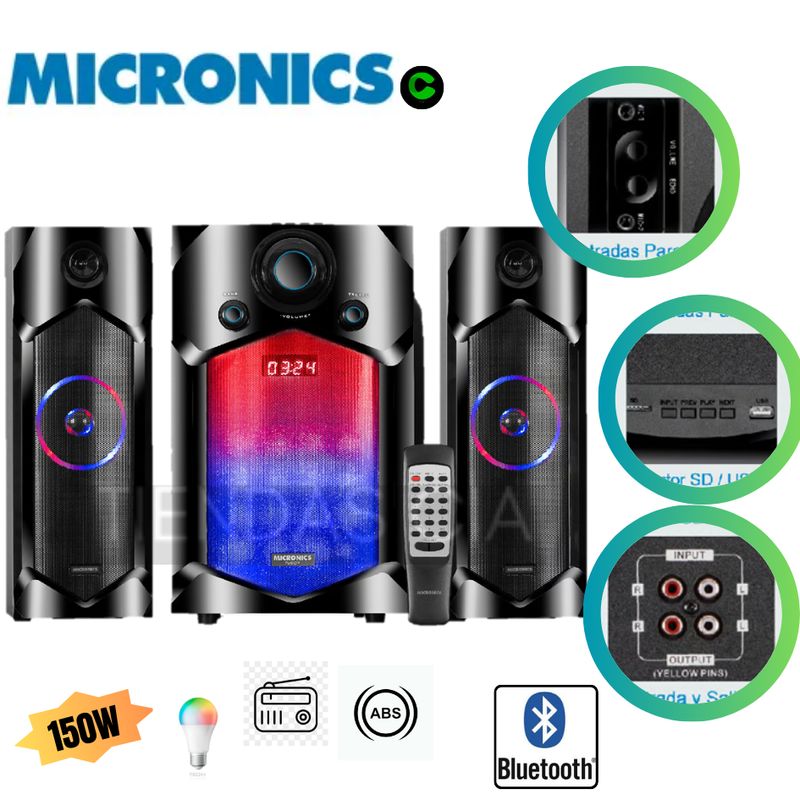 MICRONICS - Parlante BLUETOOTH TUDOR MIC S7613KTV MICRONICS
