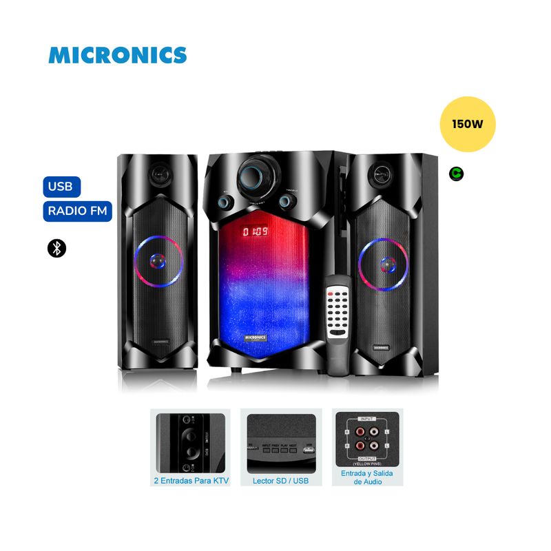 MICRONICS - Parlante BLUETOOTH TUDOR MIC S7613KTV MICRONICS