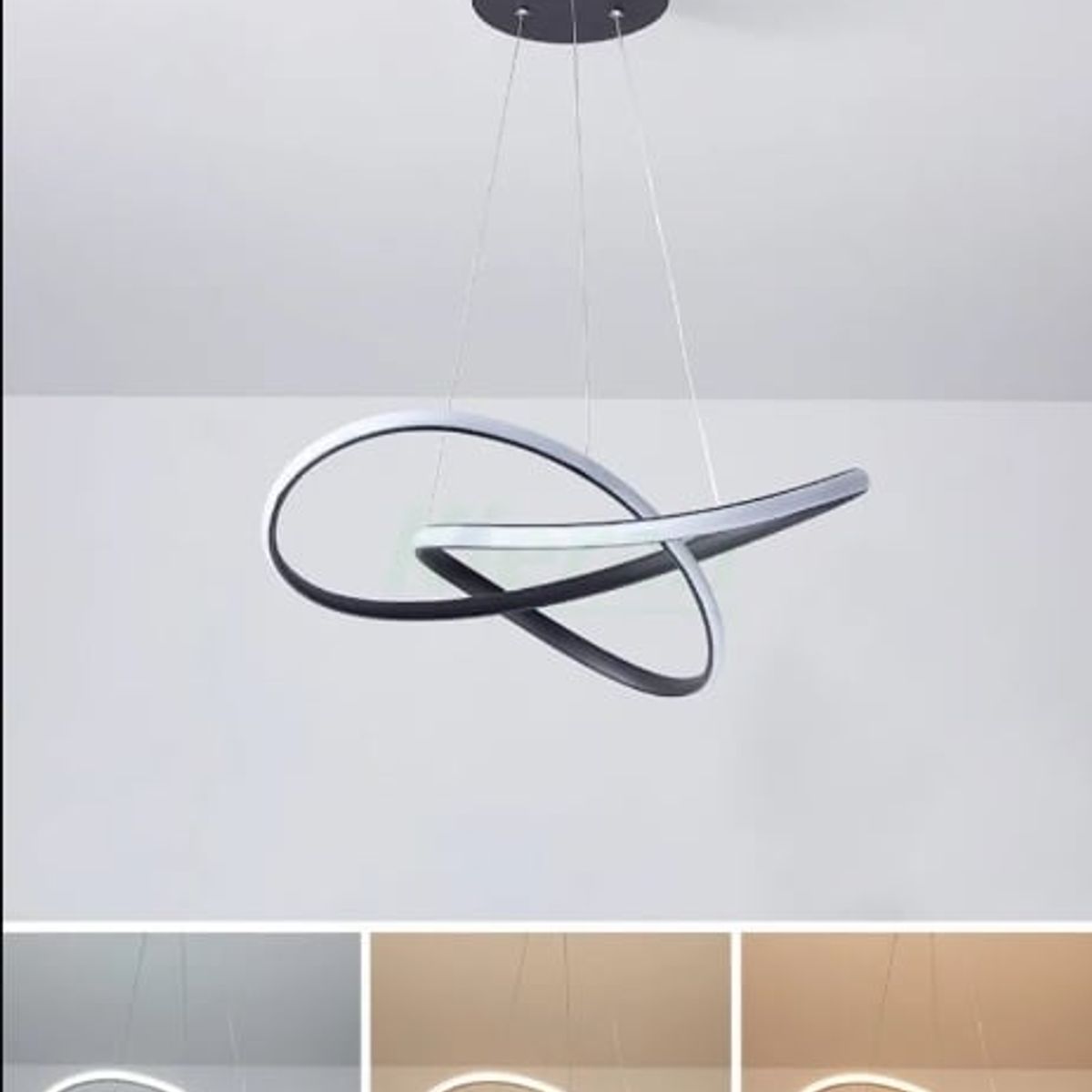 GENERICO - Lampara colgante infinito negro incluye control remoto