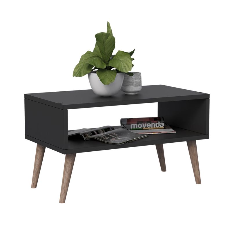 MOVENDA - Mesa de Centro Hortensia patas de madera Movenda Negro