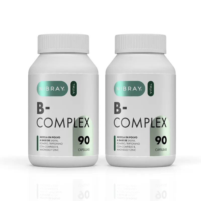 NIBRAY - Pack 2 Frascos Complejo B con Triptofano Magnesio y Zinc Nibray