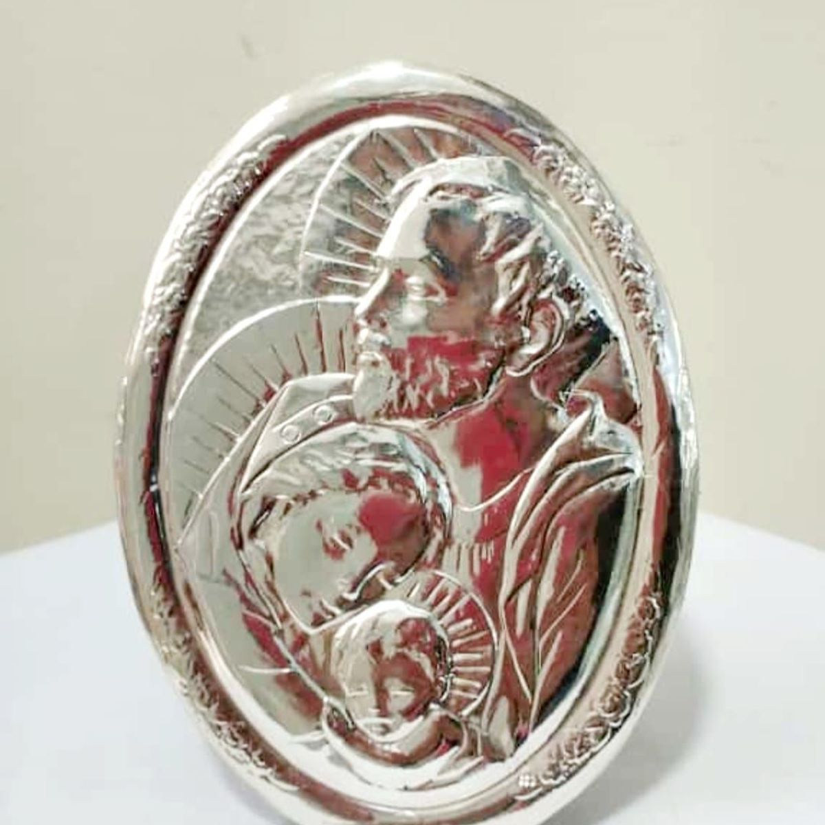 PERU - Decorativo Adorno Marco Sagrada Familia PLat. ley 950 de 16 cm