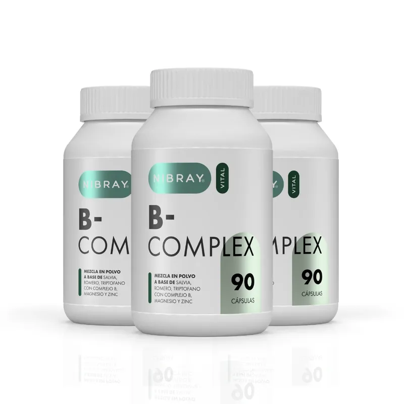 NIBRAY - Complejo B con Triptofano Magnesio y Zinc Pack 3 Frascos Nibray Vital