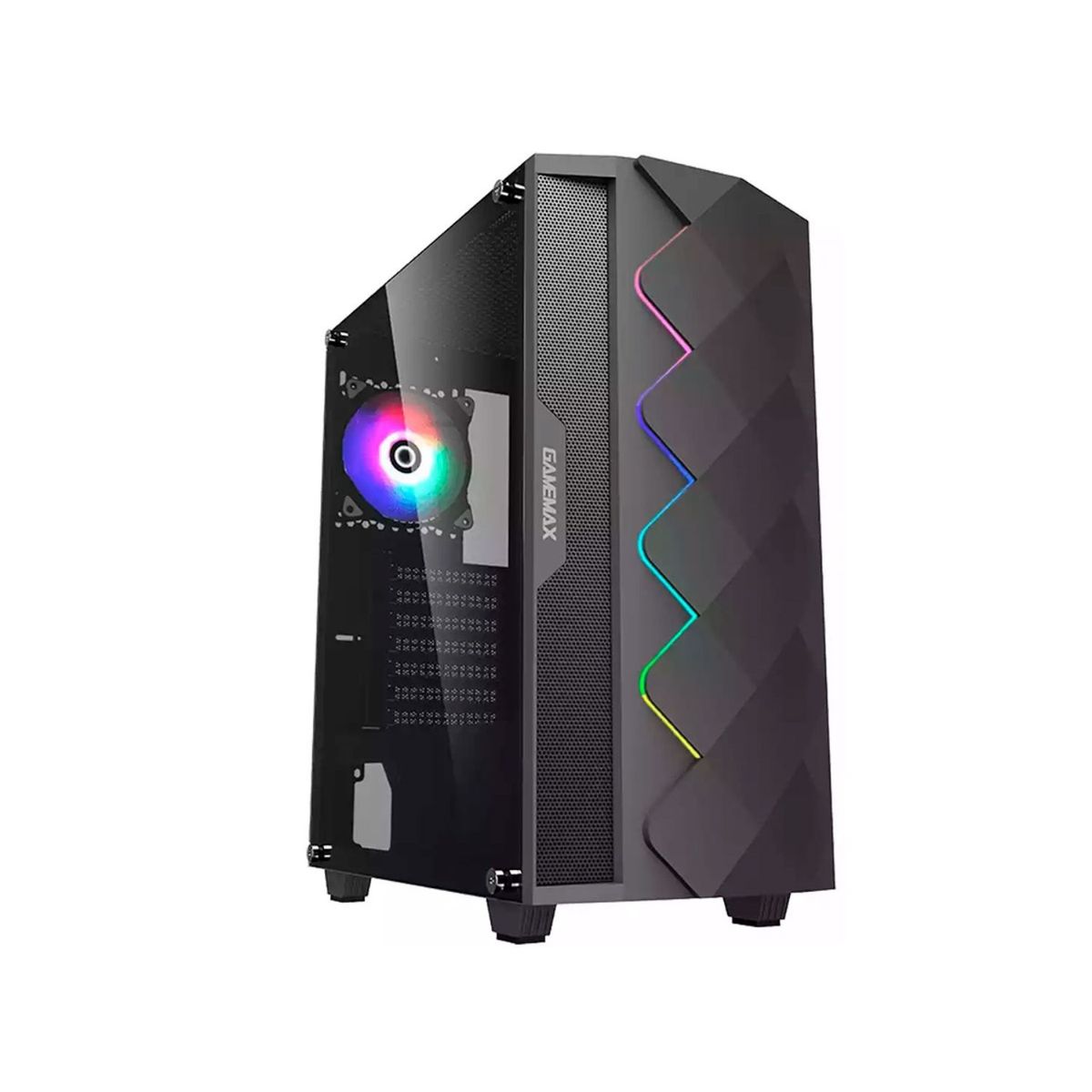 GAMEMAX - Case Gamemax Black Diamond a361 Sin Fuente Vidrio Templado