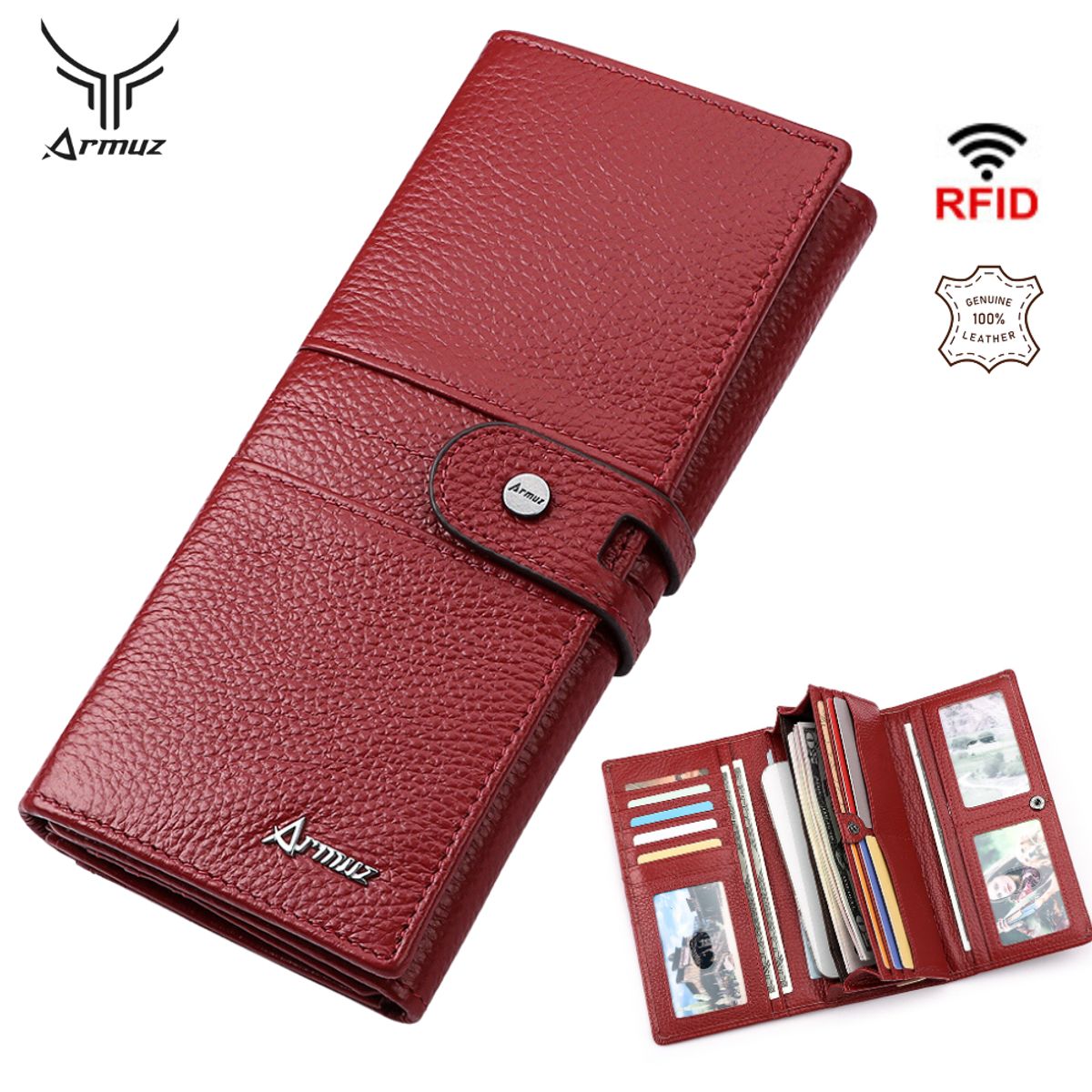 ARMUZ - Billetera de cuero vacuno tipo sobre Ejecutiva BP805