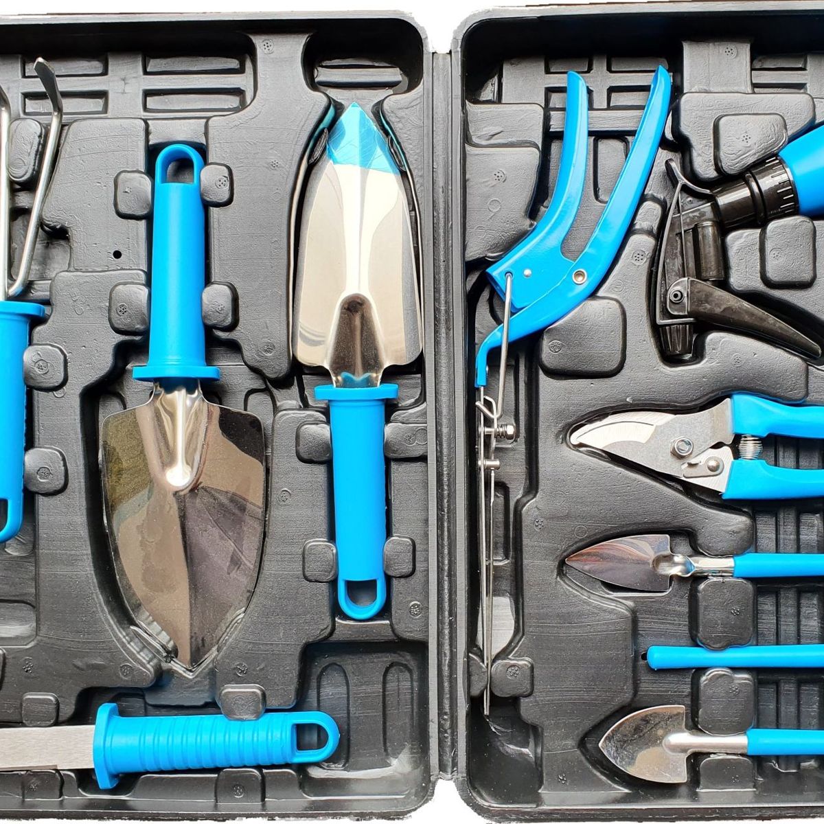 GENERICO - Set de Herramientas de Jardineria con maletin - Azul