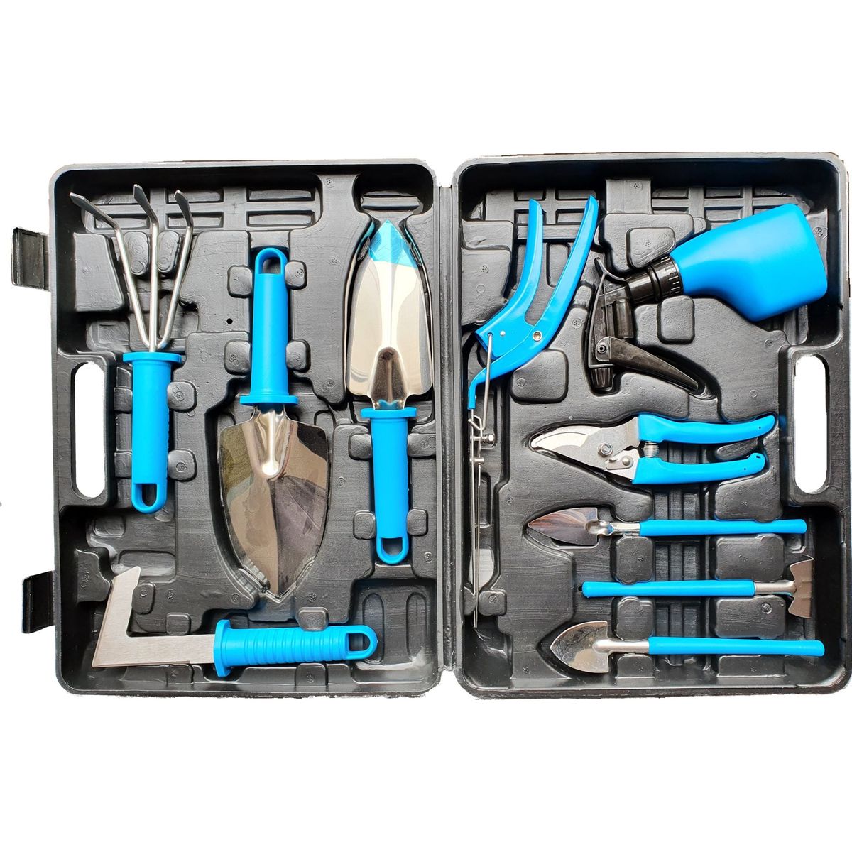 GENERICO - Set de Herramientas de Jardineria con maletin - Azul