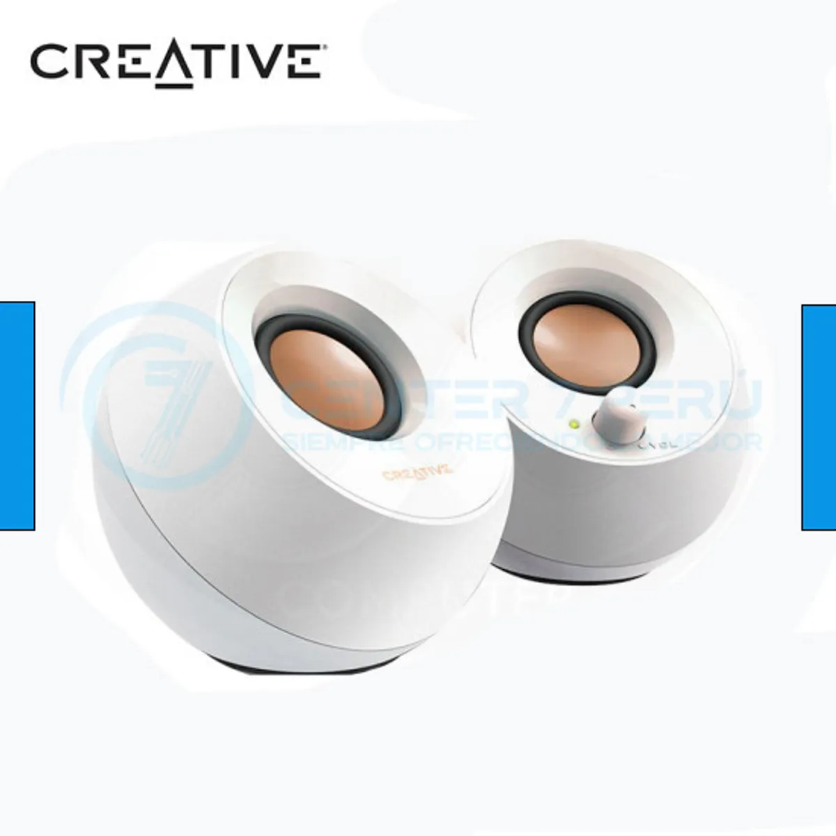 CREATIVE - PARLANTE CREATIVE PEBBLE 2.0 4.4W 3.5MM USB-POWER WHITE