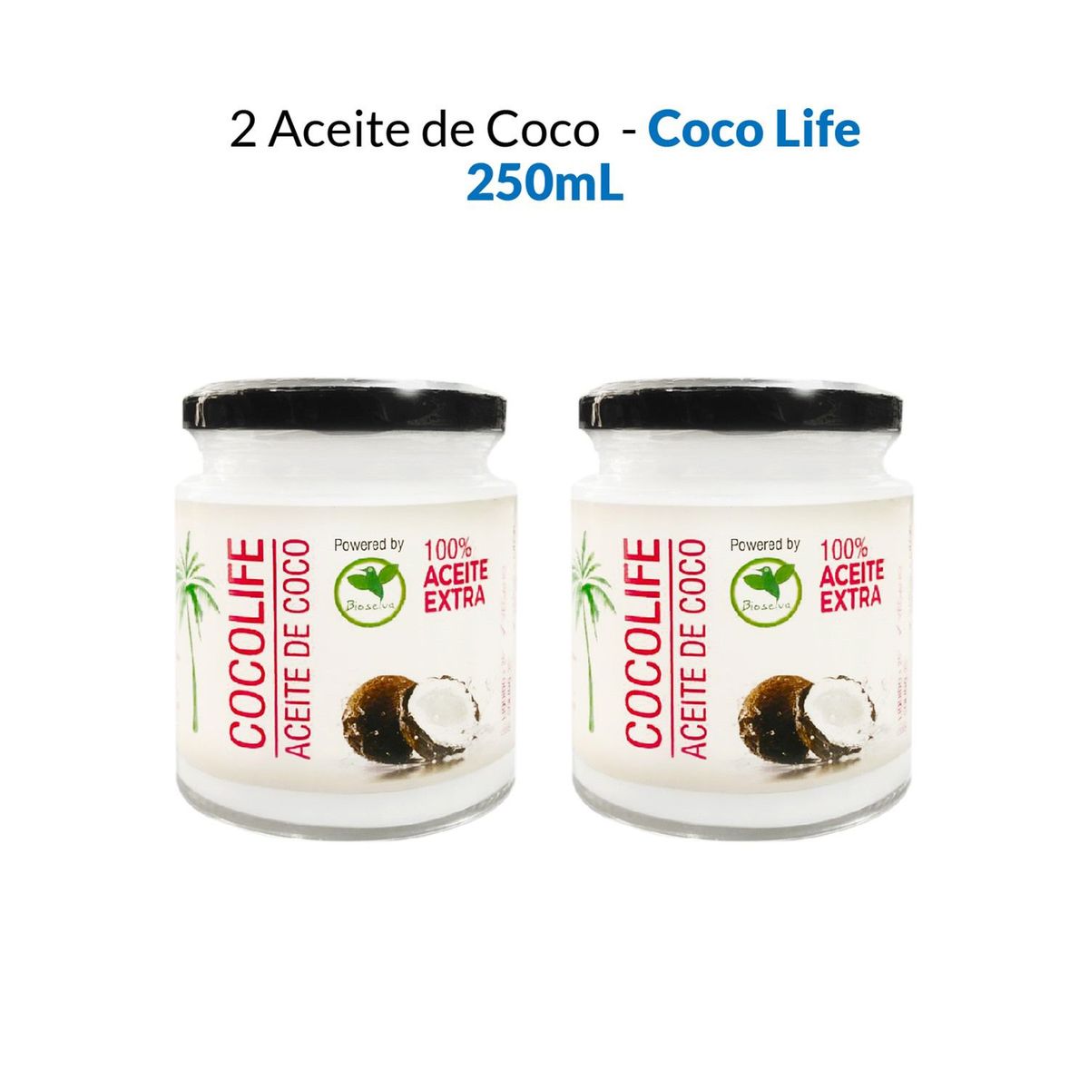 GENERICO - 2 Coco Life - Aceite de Coco x 250 ml