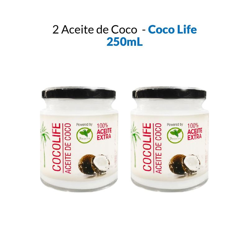GENERICO - 2 Coco Life - Aceite de Coco x 250 ml