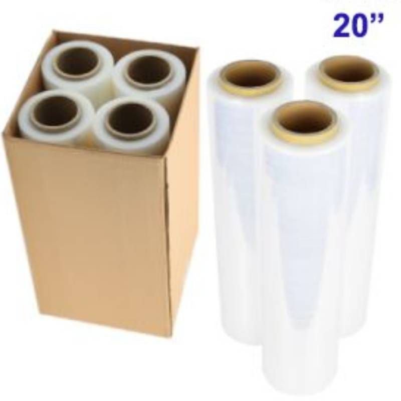 GENERICO - Strech Film Rollo 20" TRANSPARENTE  para embalaje - 4 unidades