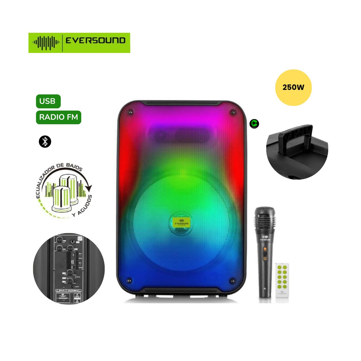 EVERSOUND - Parlante Portable Bluetooth Eversound EV3001-FLAMING12