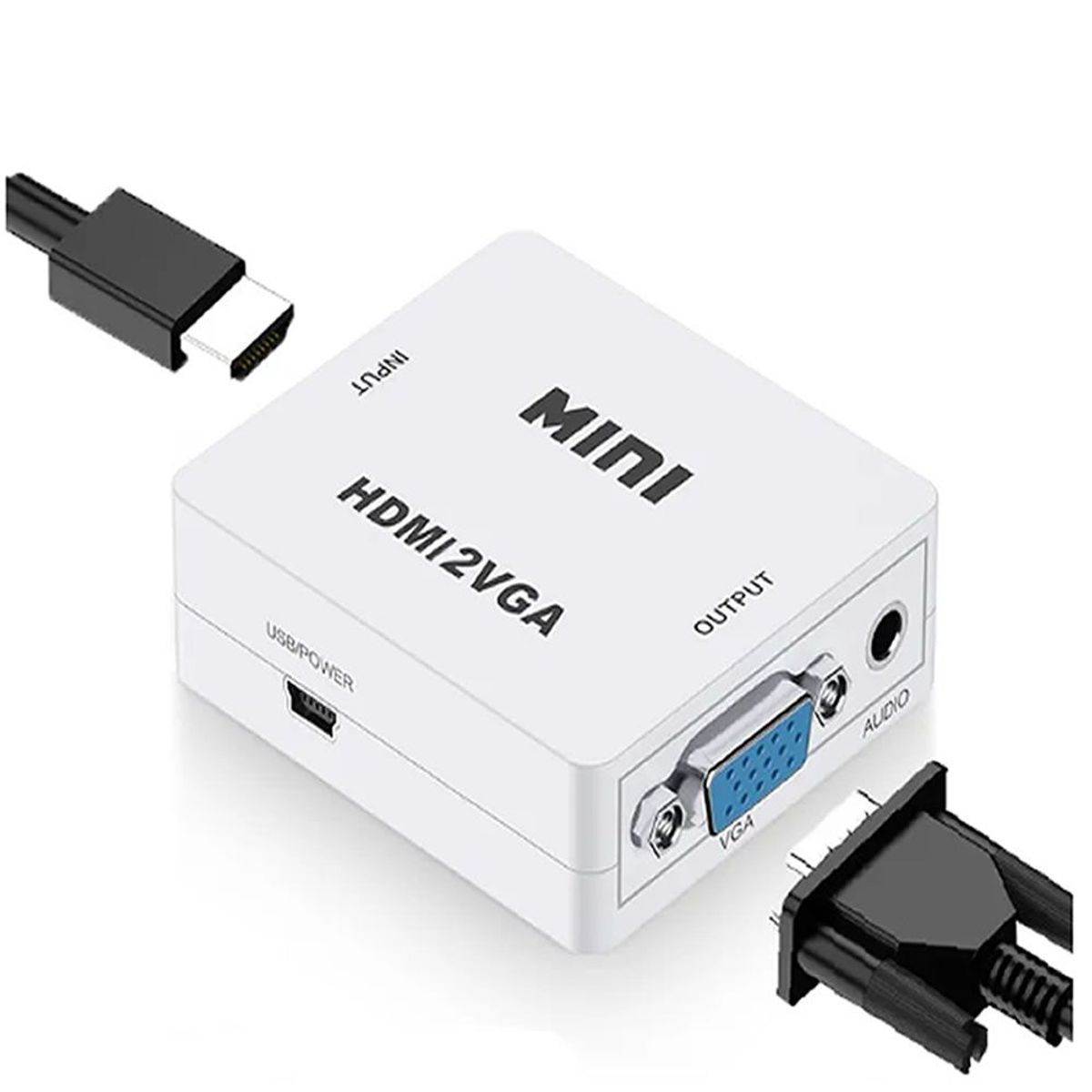 GENERICO - Adaptador HDMI Compatible con VGA 1080P Full HD Blanco
