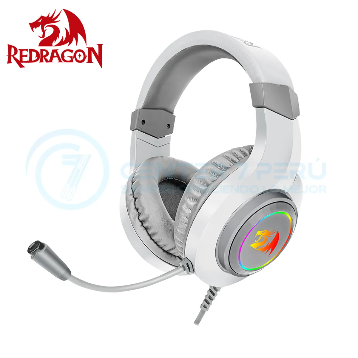 REDRAGON - Auriculares Redragon HYLAS H260W-RGB WHITE