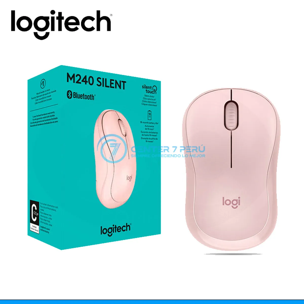 LOGITECH - MOUSE LOGITECH M240 SILENT WIRELESS BT ROSE
