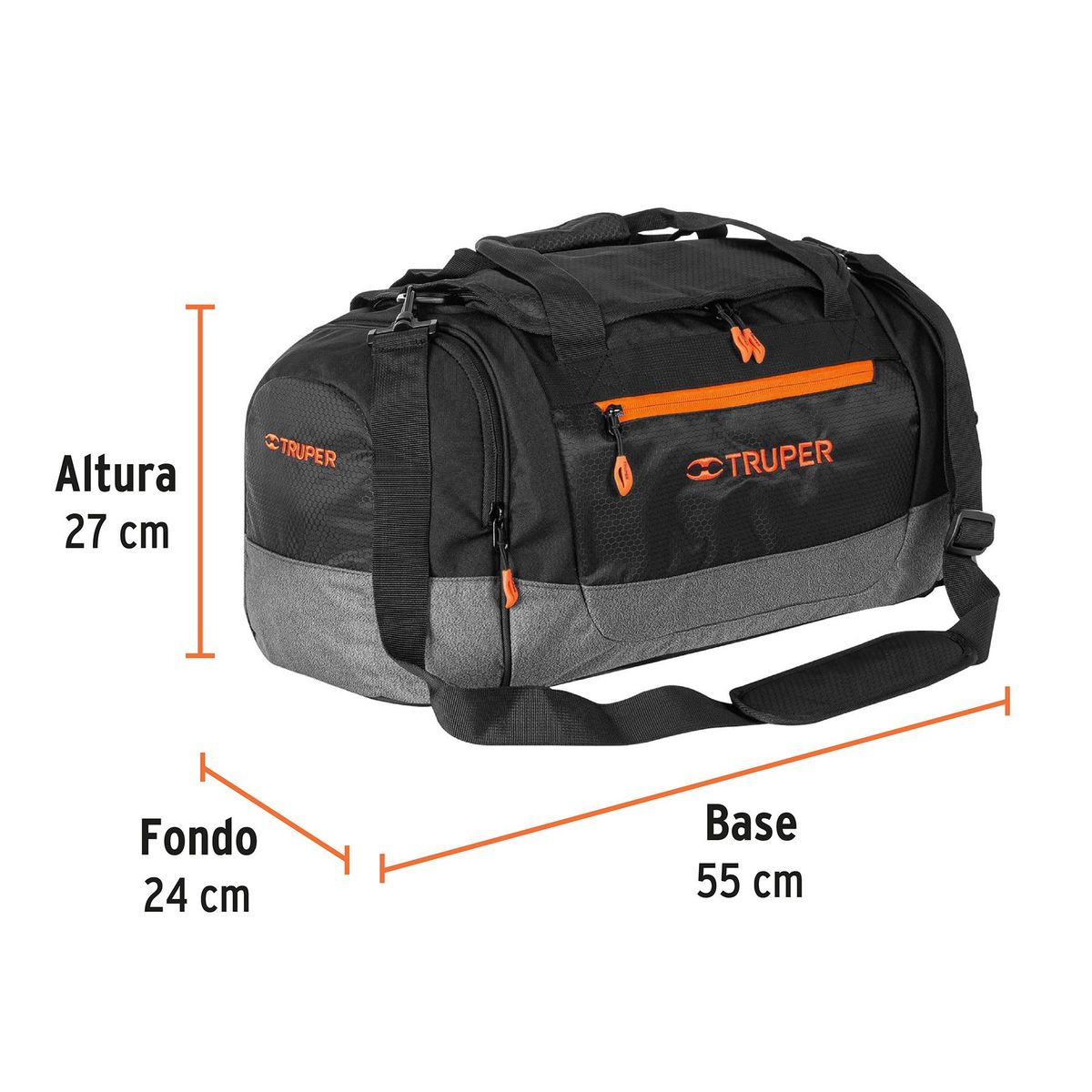 TRUPER - Maleta deportiva para viaje gimnasio y camping 55cm Truper