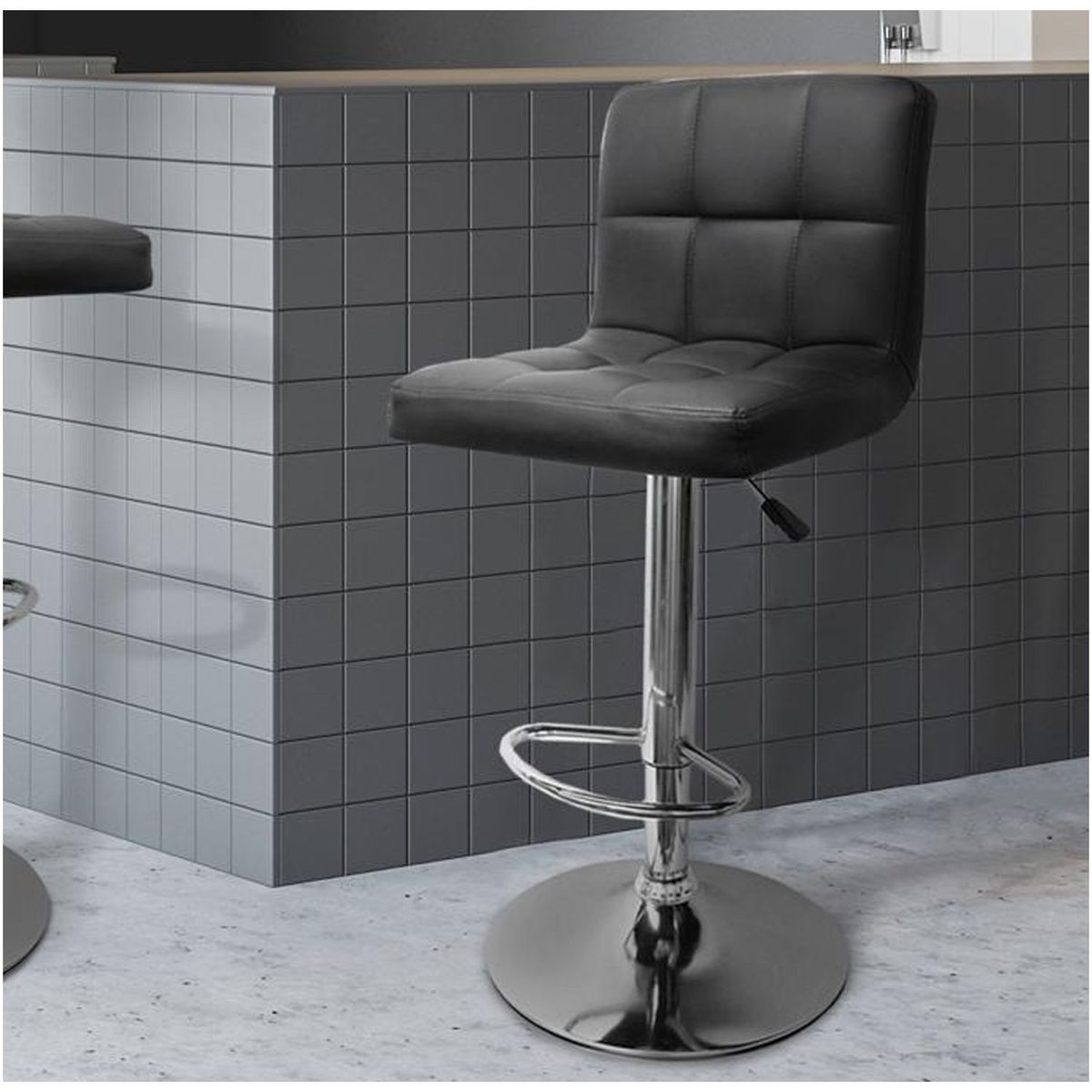 VENTITAS HOME - Silla Bar Regulable Ricardo Ventitas Home Negro