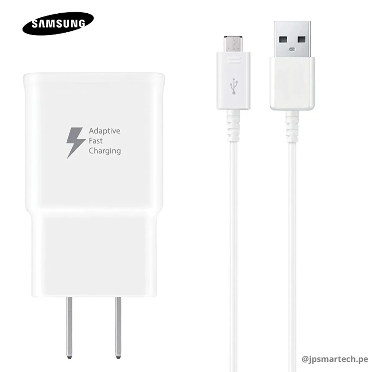 SAMSUNG - Cargador Samsung Original con Entrada Micro USB para Serie J - Blanco