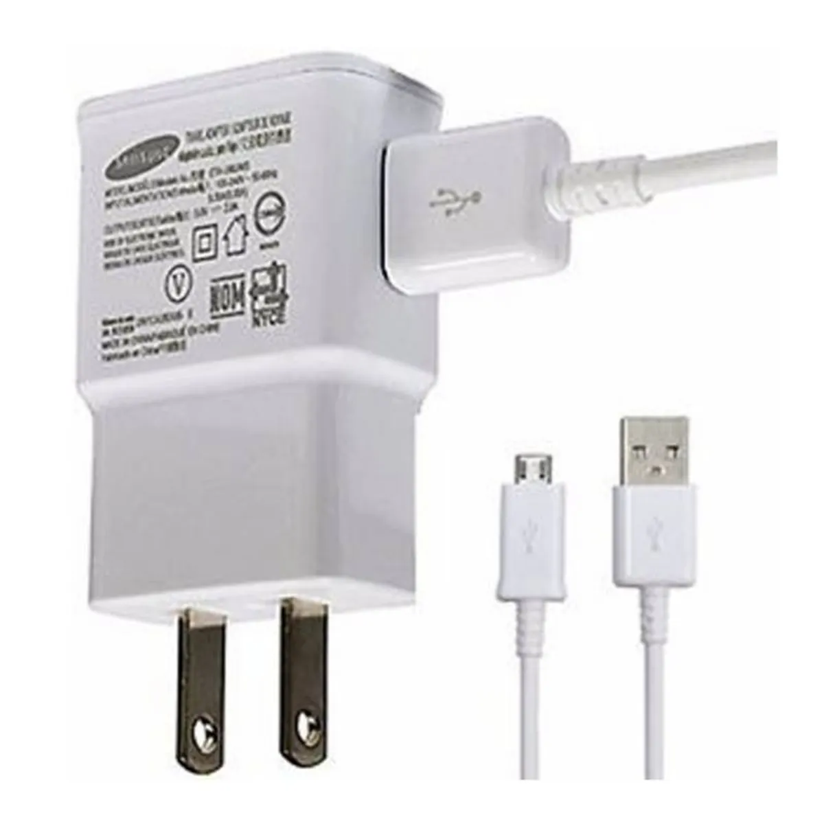 SAMSUNG - Cargador Samsung Original con Entrada Micro USB para Serie J - Blanco
