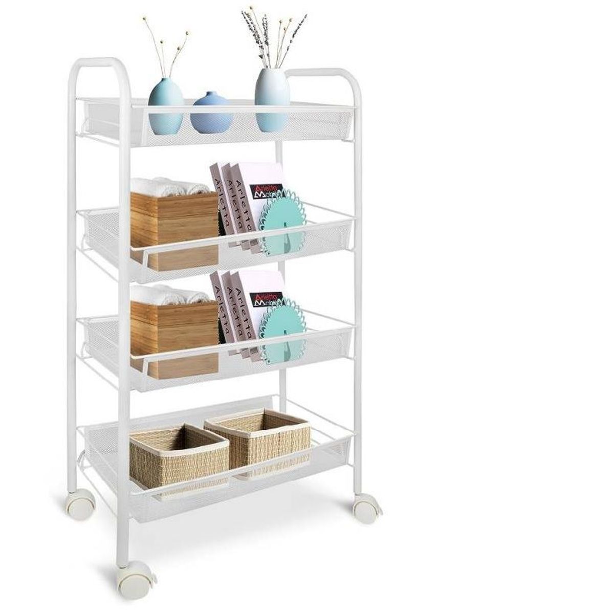 GENERICO - Carrito Organizador Multiusos 4 Niveles con Ruedas