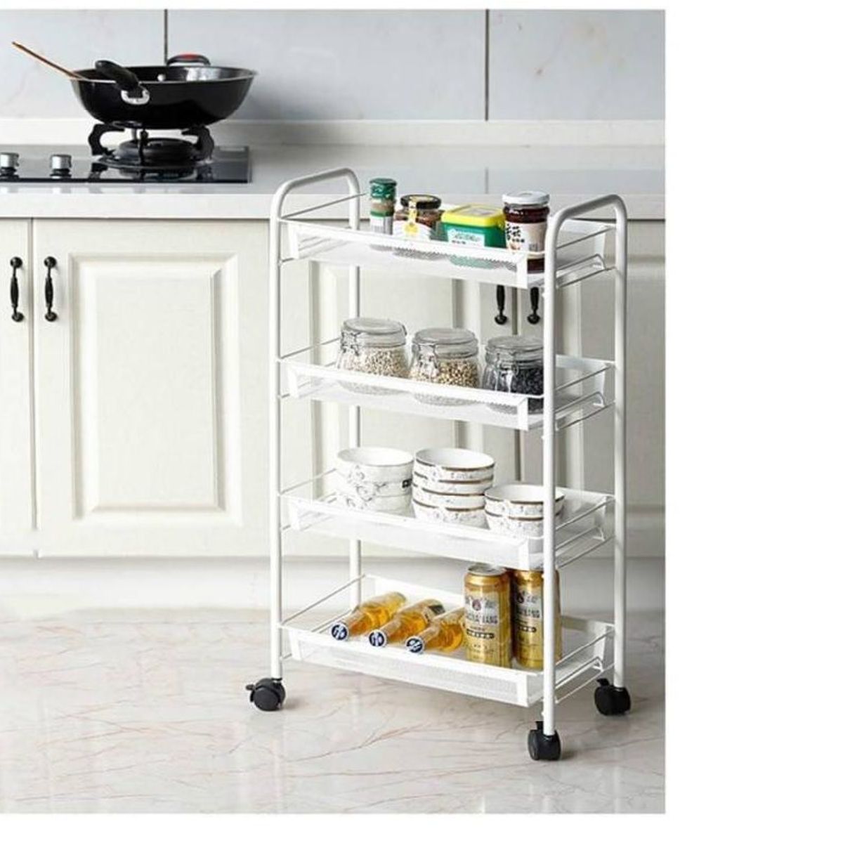 GENERICO - Carrito Organizador Multiusos 4 Niveles con Ruedas