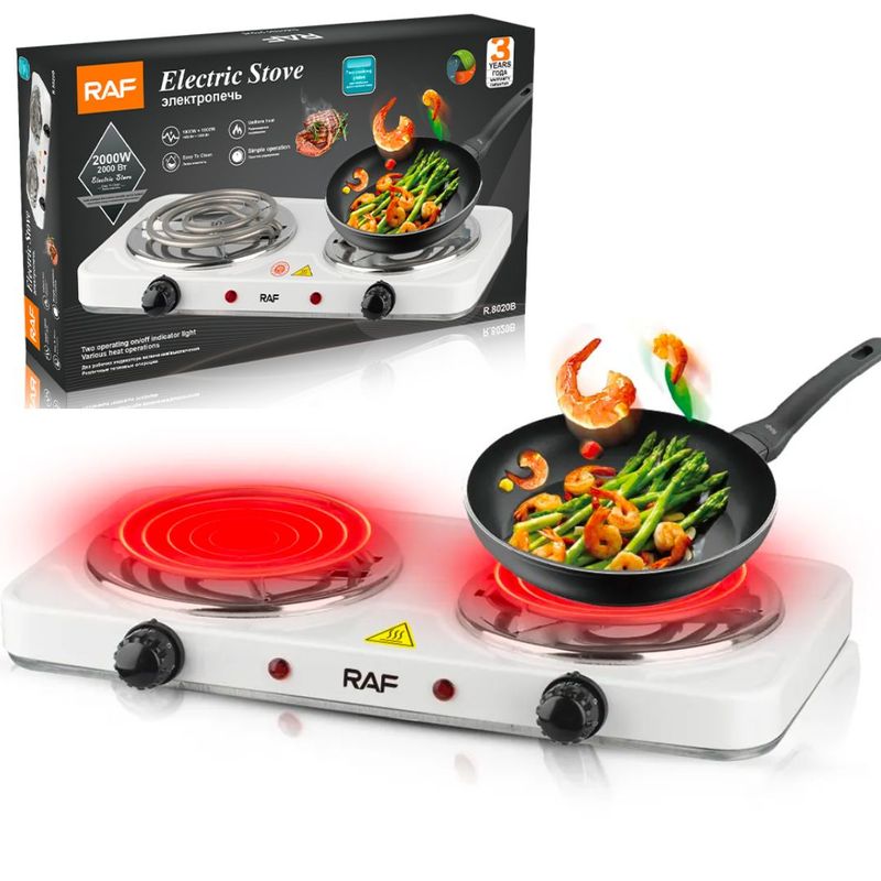 GENERICO - Cocina de Inducción RAF 2000W 2 Hornillas Cocina Eléctrica 5 Niveles de Potencia R8020