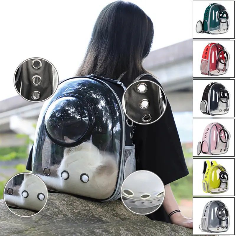 GENERICO - Mochila transportadora capsula para gato transp - negro