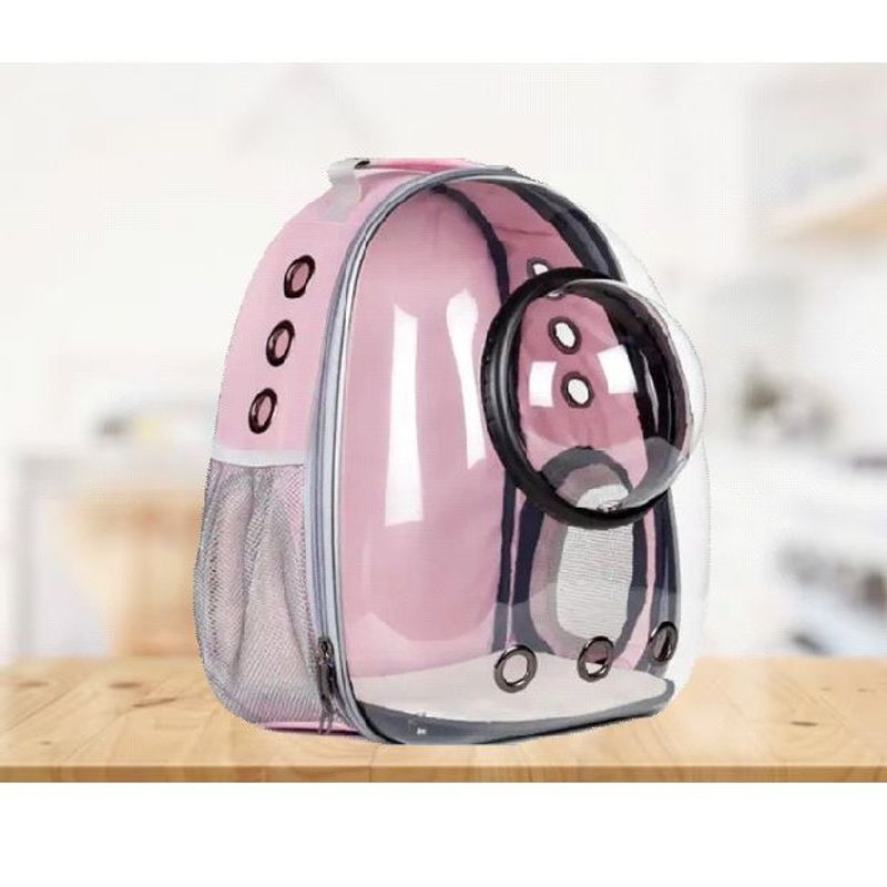 GENERICO - Mochila transportadora capsula para gato transp - ROSADO