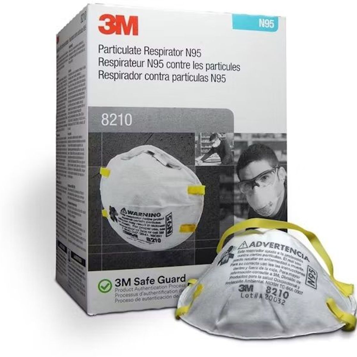 3M - Mascarilla N95 3M 8210 (Caja x 20 Und)
