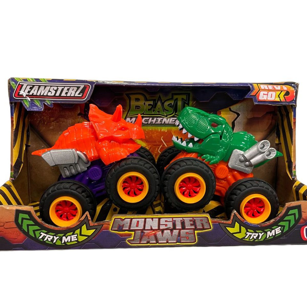 TEAMSTERZ - Juguete Carro Monster Jaws a Fricción Pack x2 Autos