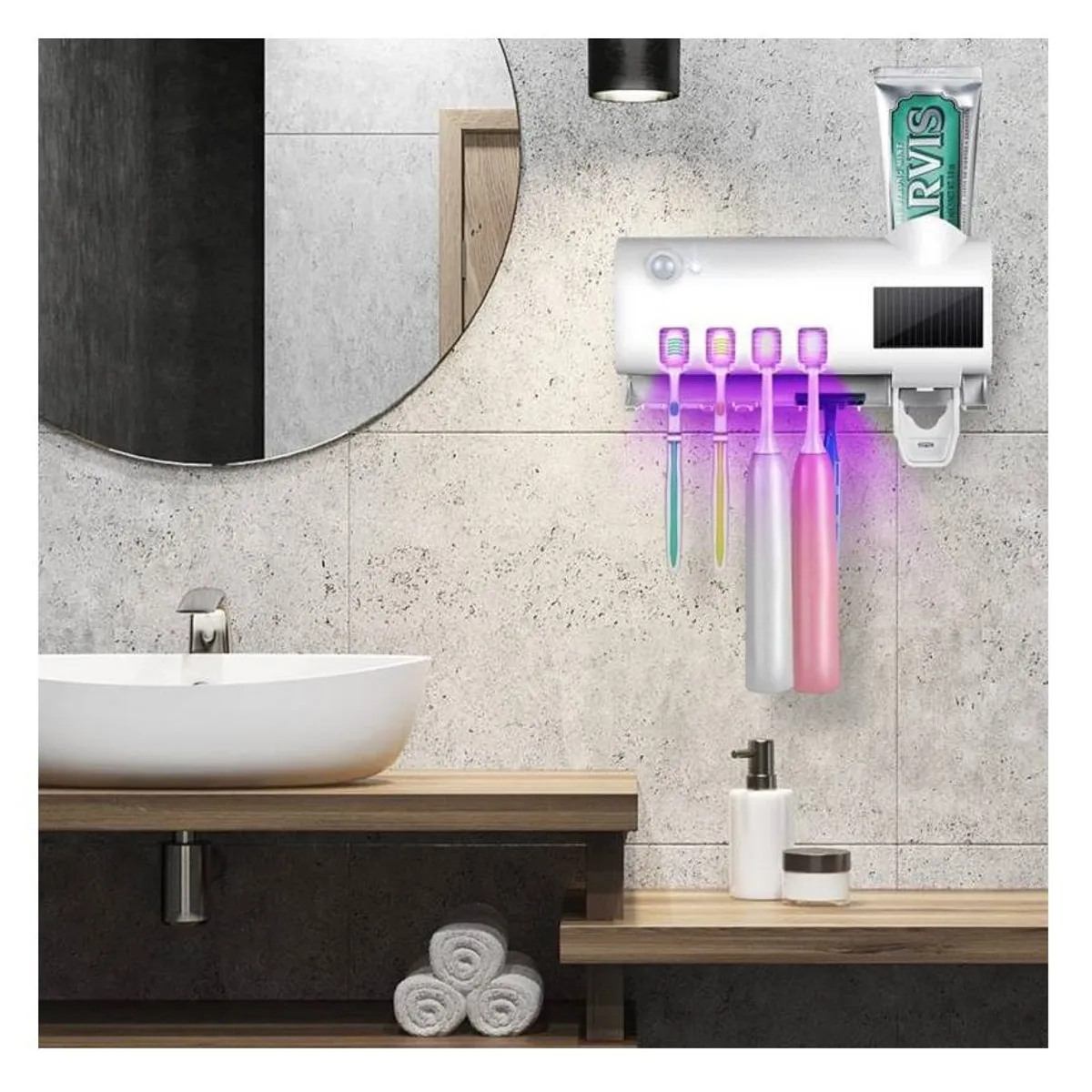 GENERICO - Organizador de Cepillos de Dientes Esterilizador y Protección UV