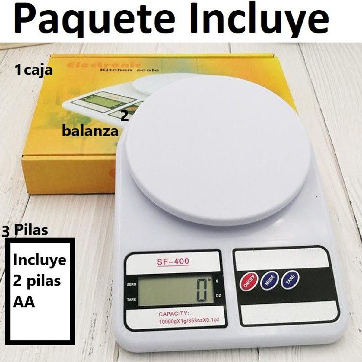 GENERICO - Balanza Electrónica Digital 10kg Sf-400 para Comida y Joyas