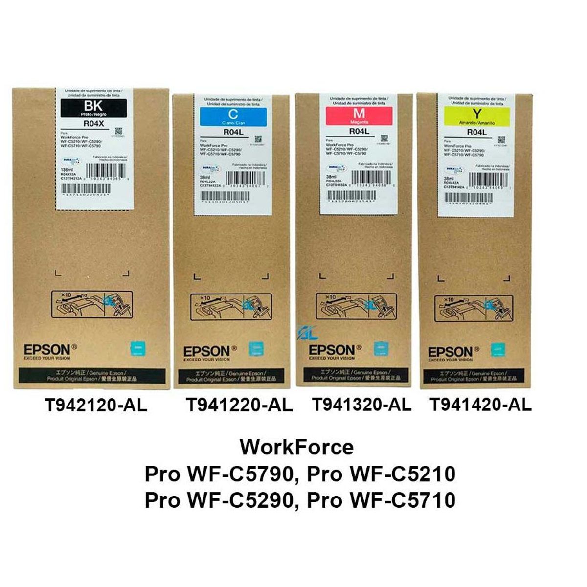 EPSON - JUEGO DE TINTA EPSON R04X NEGRO R04L COLORES ORIGINAL T941 Y T942