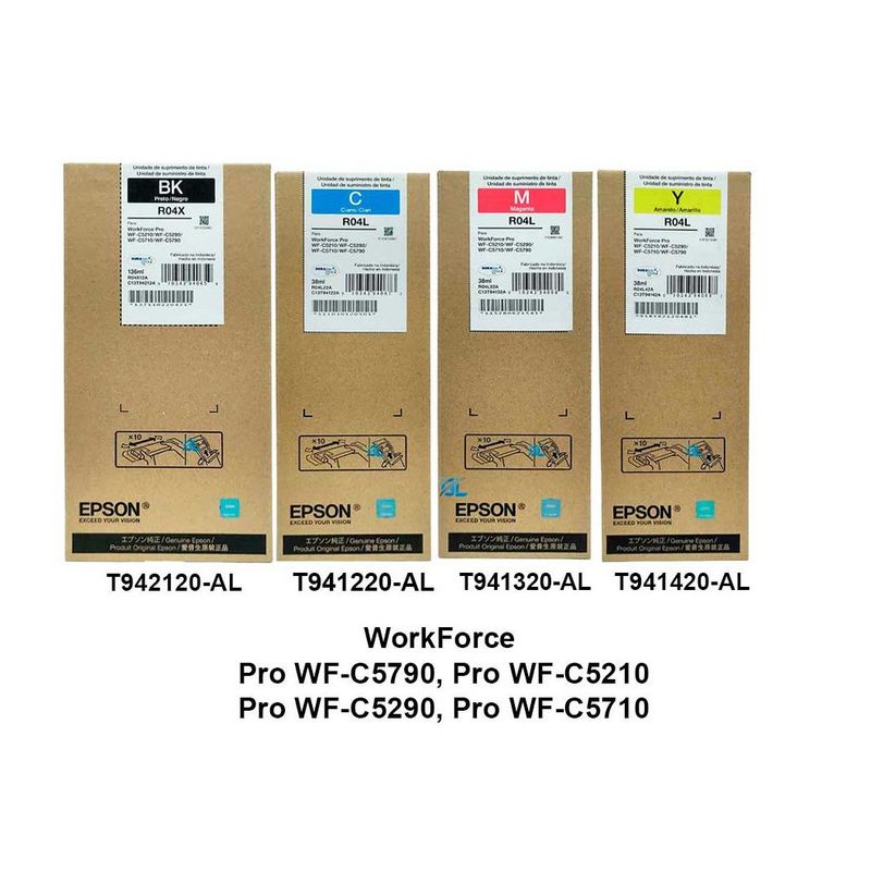 EPSON - JUEGO DE TINTA EPSON R04X NEGRO R04L COLORES ORIGINAL T941 Y T942