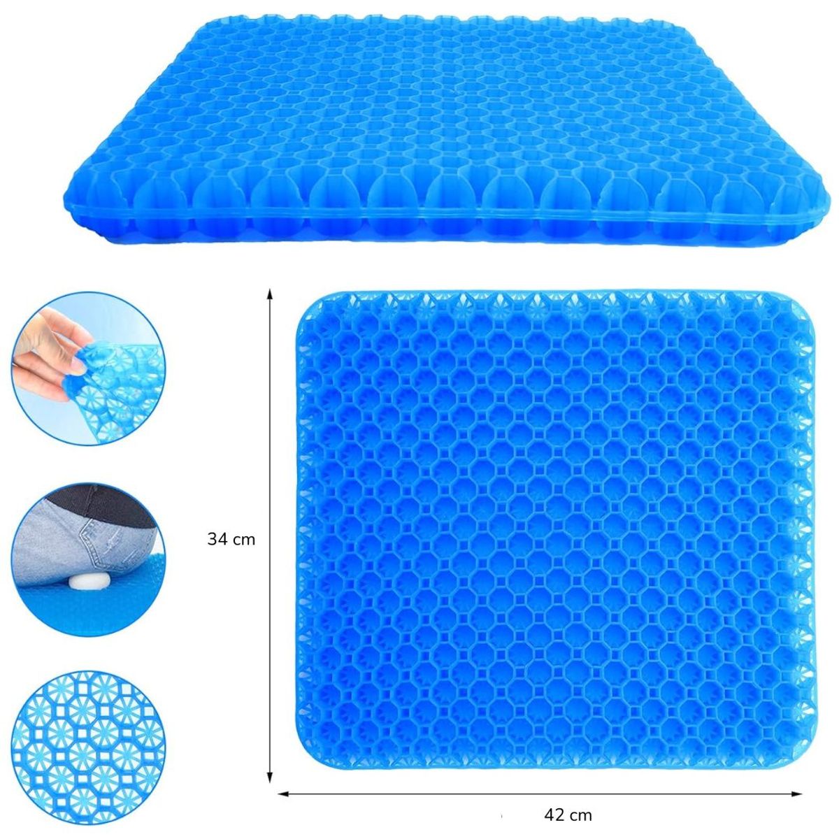 INSPIRA MARKET - Almohada asiento Cojin de Gel Alivio del del dolor de espalda y cadera