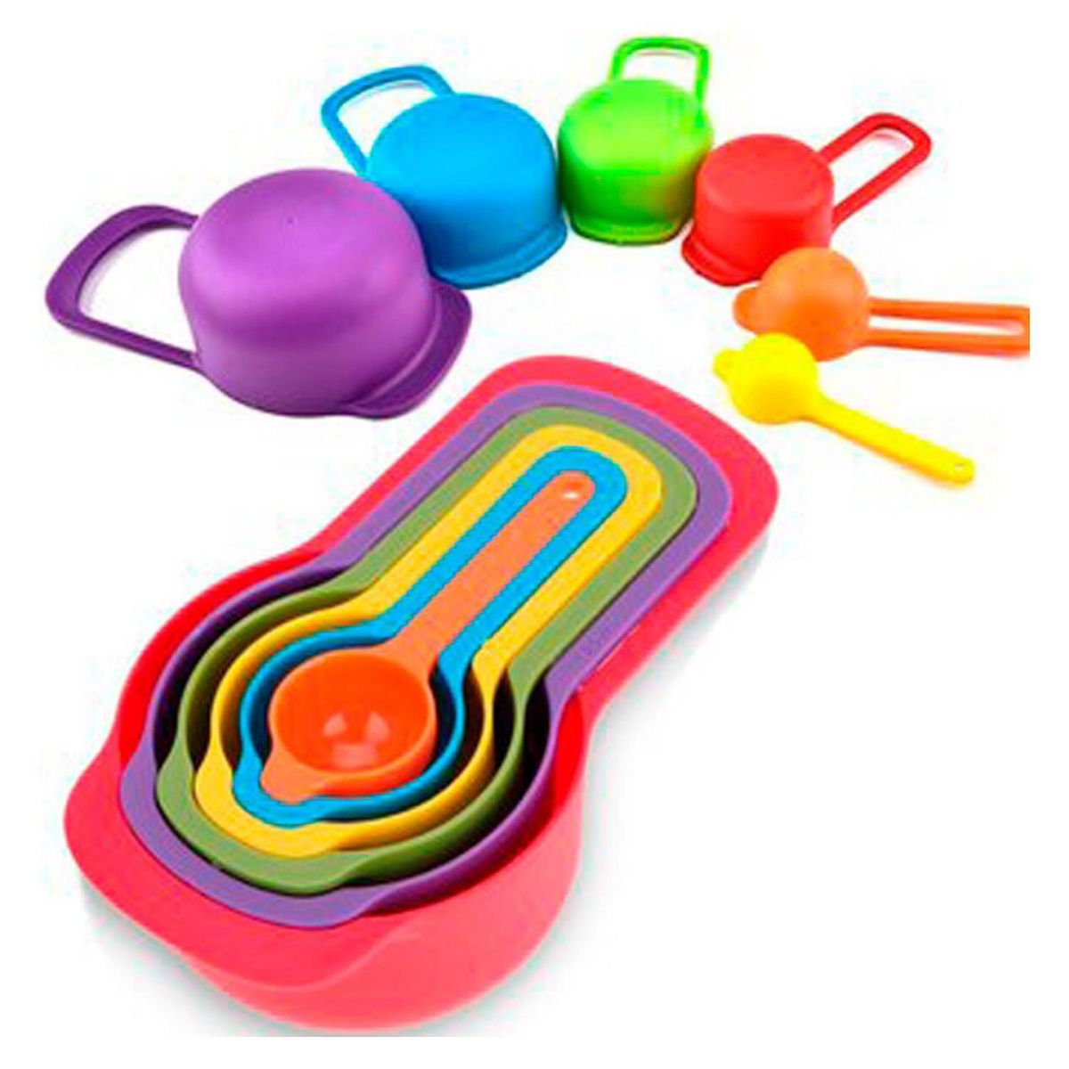 GENERICO - set de Cucharas y tazas Medidoras Para Repostería Juego de 6Pcs