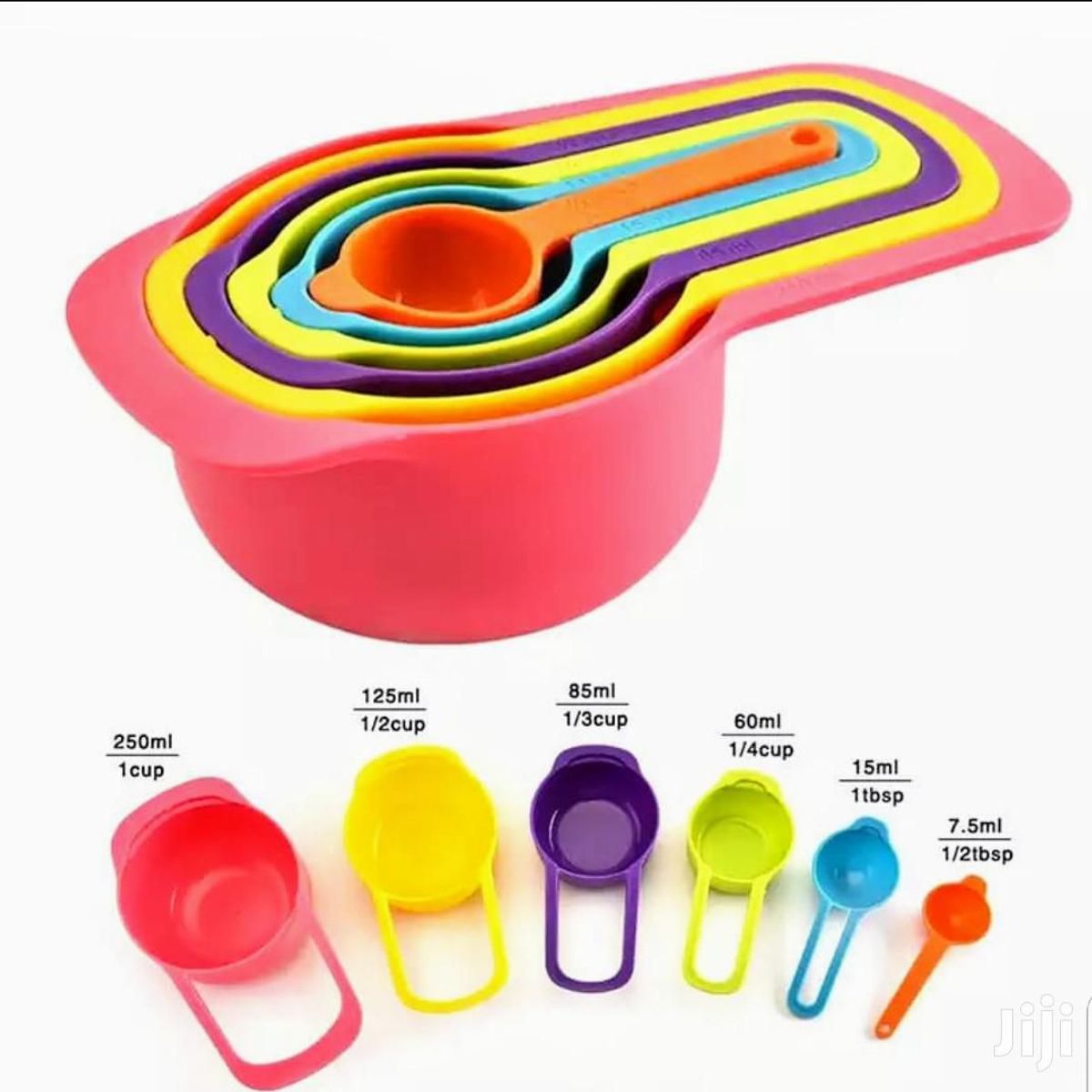 GENERICO - set de Cucharas y tazas Medidoras Para Repostería Juego de 6Pcs