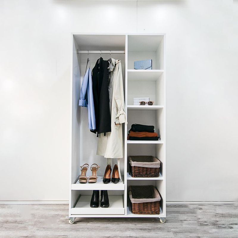 ALL CENTER MUEBLES DE MELAMINA - Ropero Polux Allcenter con Garruchas