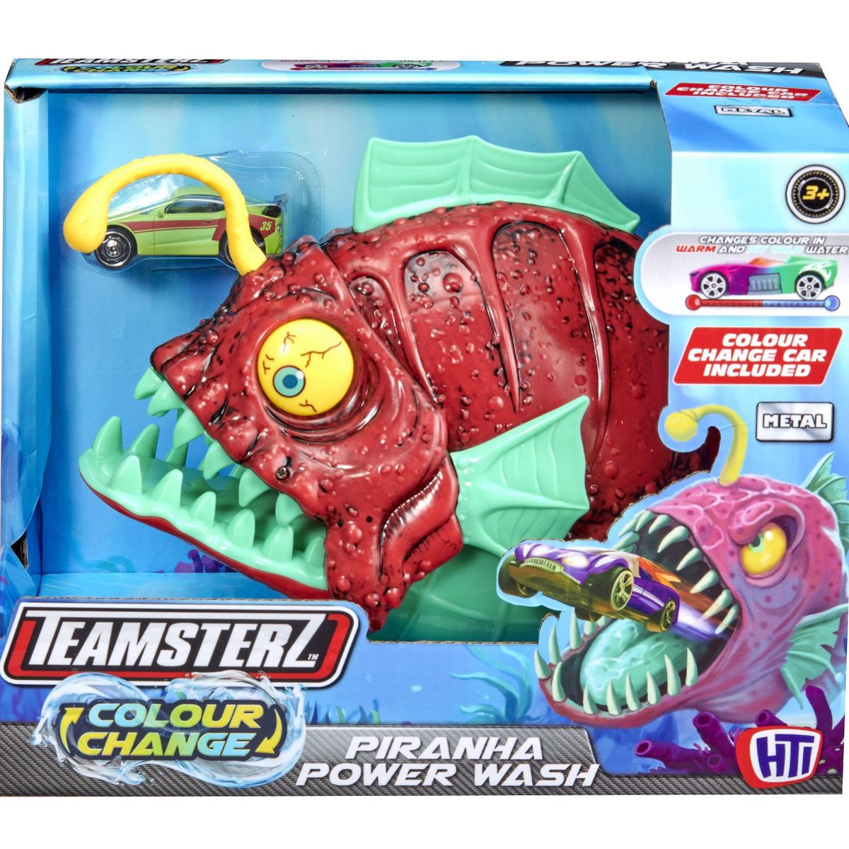 TEAMSTERZ - Juguete Disparador Ataque Piraña Cambia De Color + 1 Auto