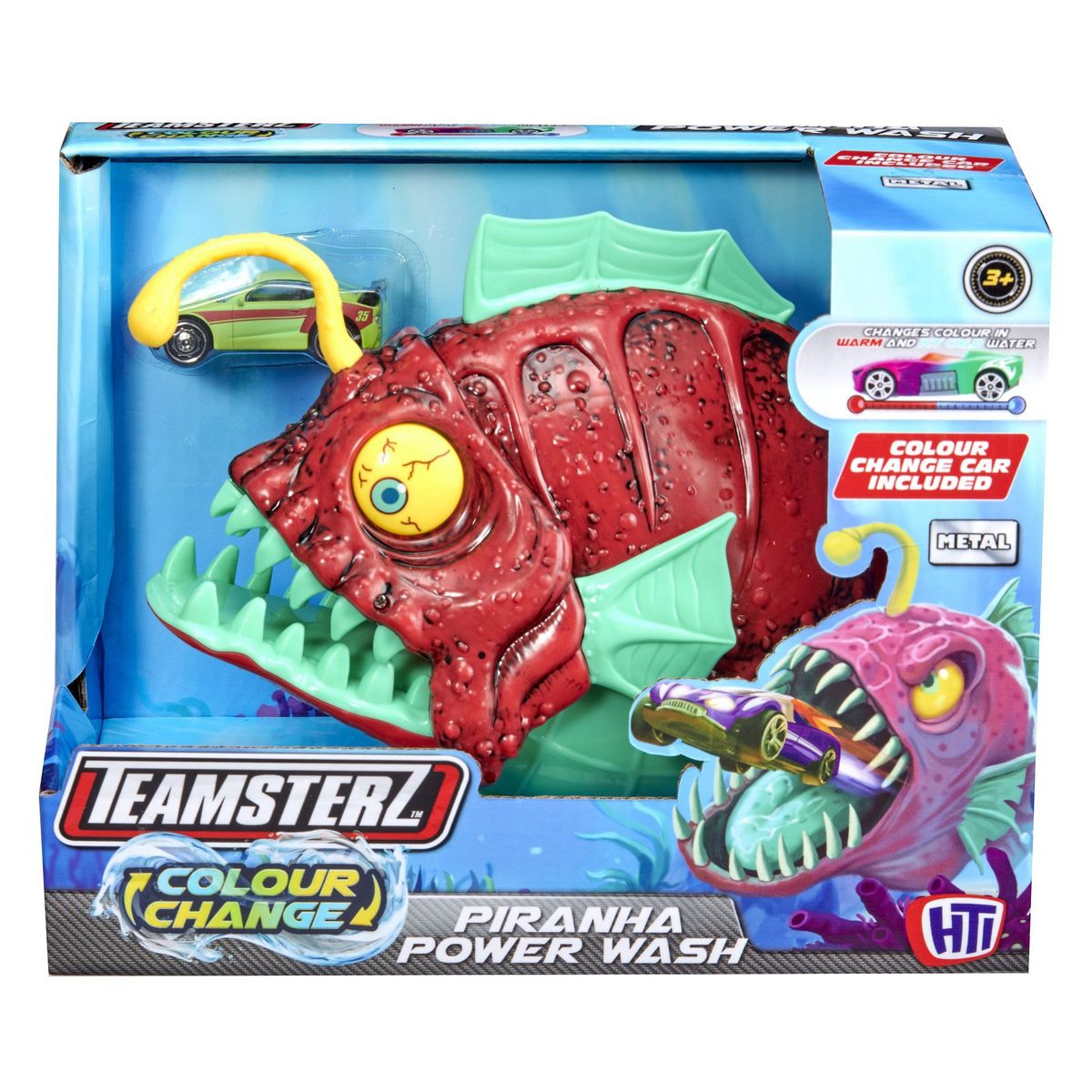 TEAMSTERZ - Juguete Disparador Ataque Piraña Cambia De Color + 1 Auto