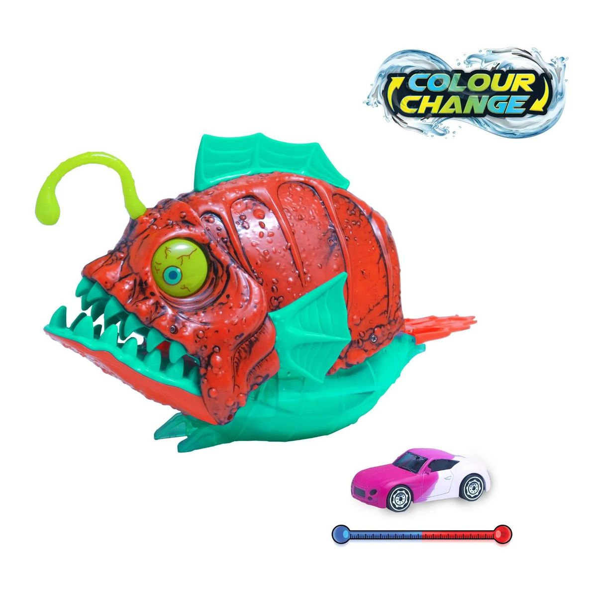 TEAMSTERZ - Juguete Disparador Ataque Piraña Cambia De Color + 1 Auto