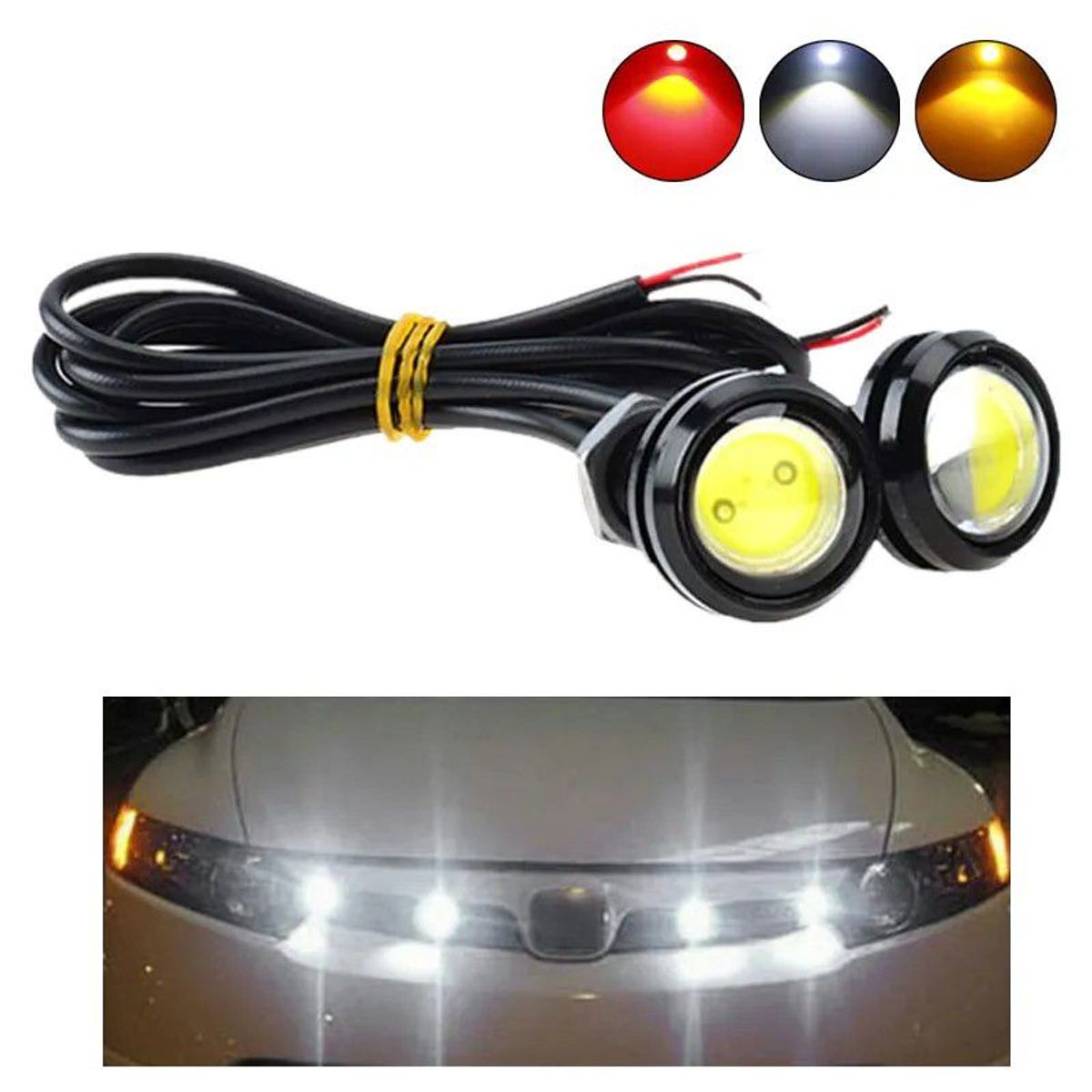 GENERICO - Led Ojos De Aguila BLANCO Alto Brillo Auto camione tamoto