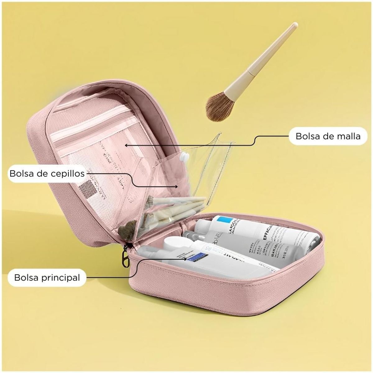 MINARI - Neceser Organizador Maquillaje Bolsa de Aseo para Maleta Viaje RS 18N