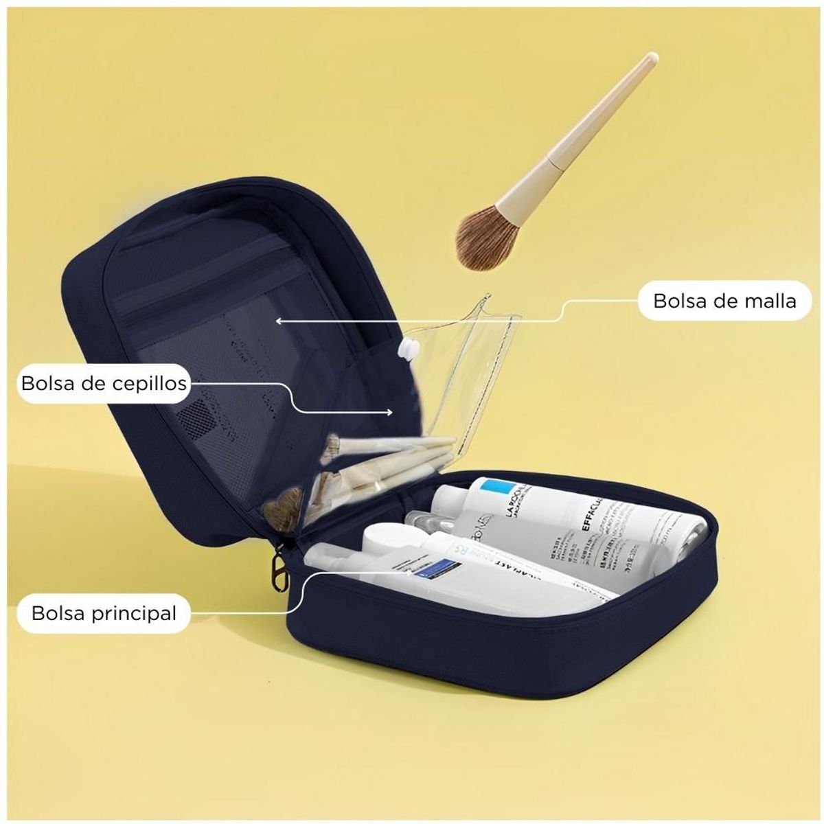 MINARI - Neceser Organizador Maquillaje Bolsa de Aseo para Maleta Viaje AZ 18N