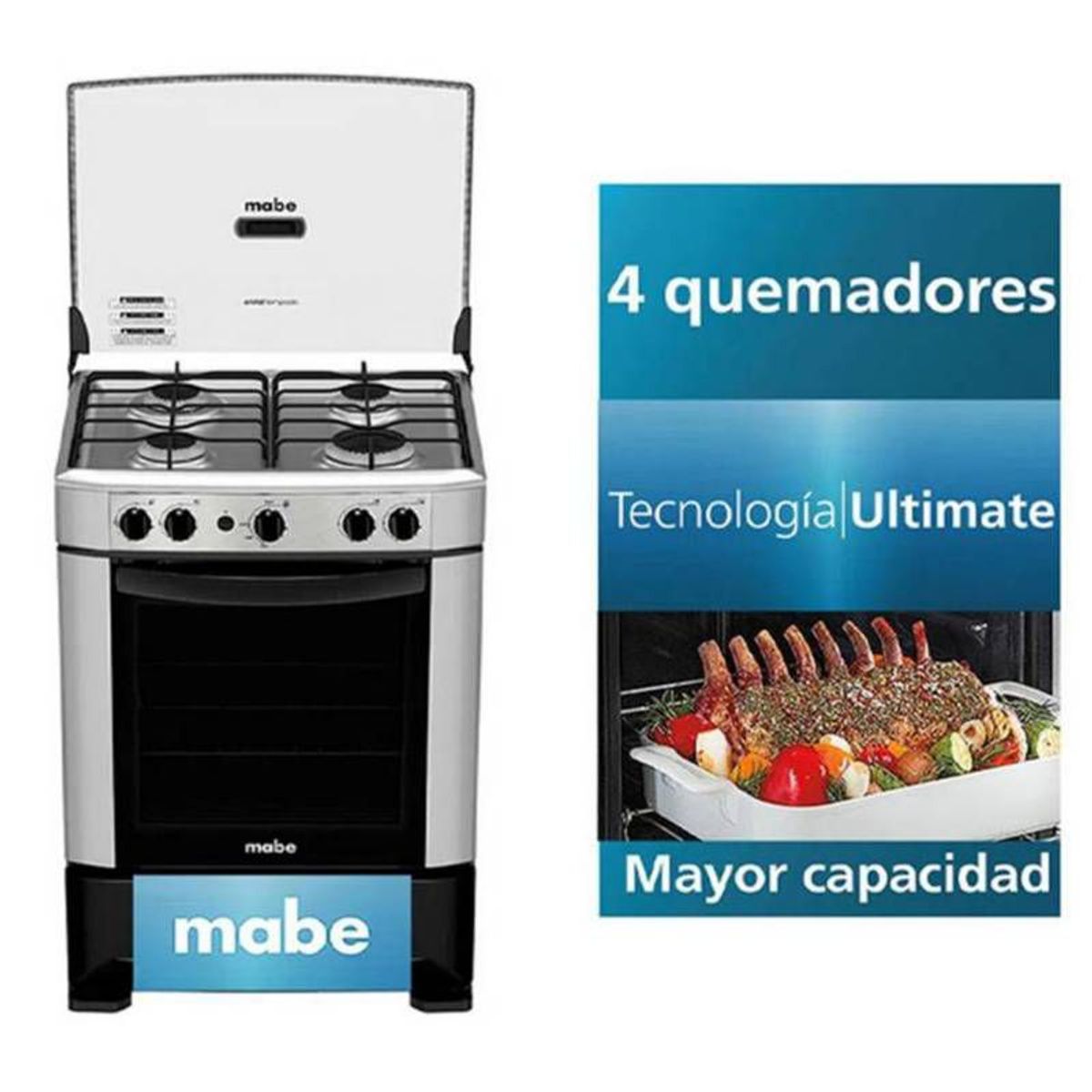 MABE - Cocina Mabe 60cm a Gas 4 Quemadores CMP6014AG0