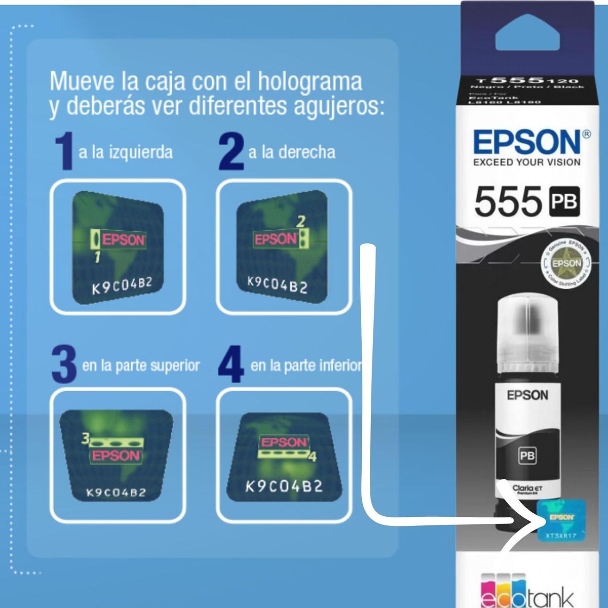 EPSON - KIT TINTA EPSON T555 Y T554 ORIGINALES PARA L8160